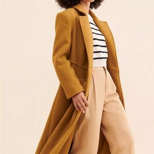 Free People Mustard Long Coat